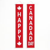 "Happy Canada Day" Hanging Door & Wall Flags, 2-Pack